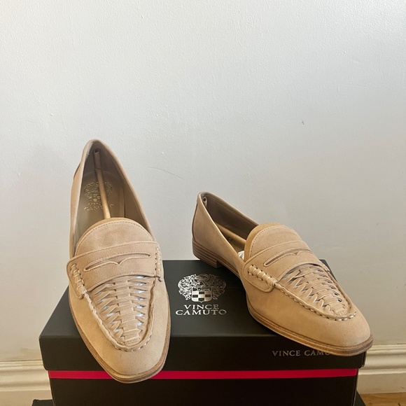 Vince Camuto Woven Leather or Suede Penny Loafers - Caylas - Picture 5 of 5